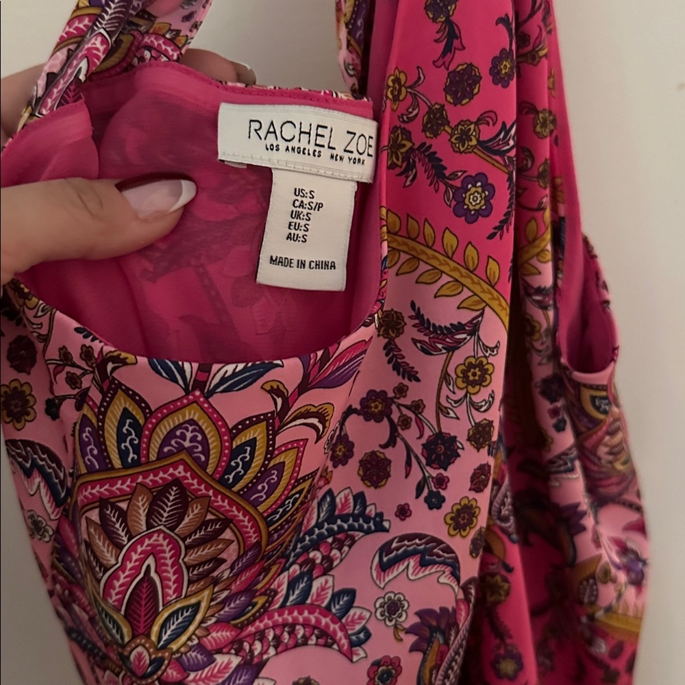 Rachel Zoe Pink and Purple Paisley Halter Top - Picture 2 of 3